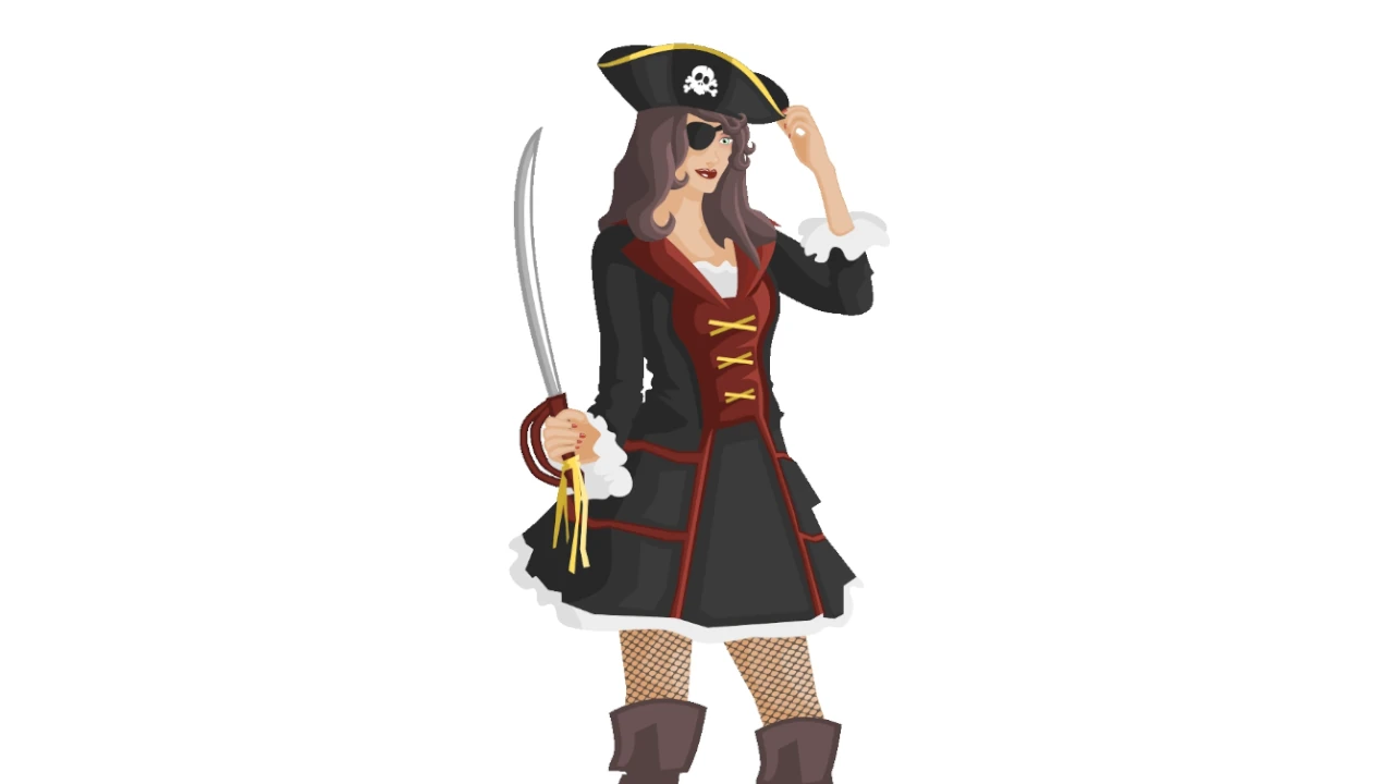 woman pirate vector character